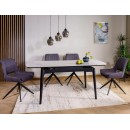 Стол обеденный SIGNAL SENTO белый лак/черный 120-180/80